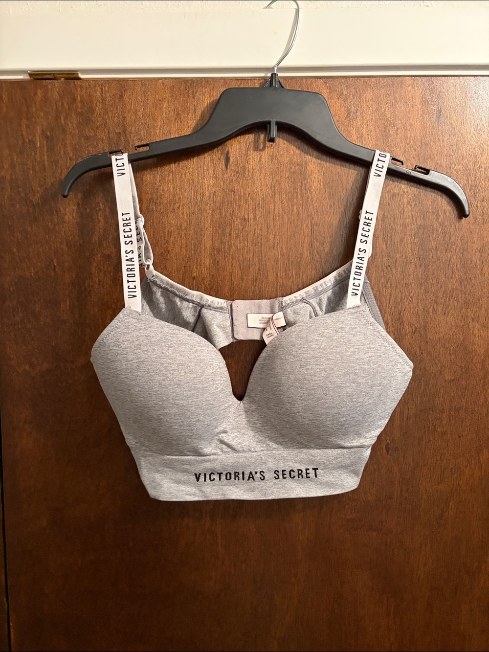 Victoria's Secret Light Grey Padded Bra with Logo Straps